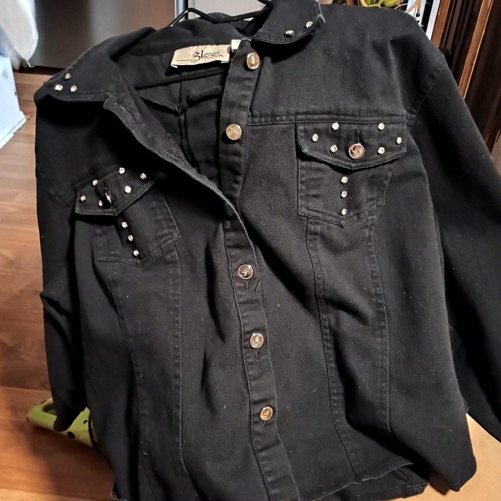 Glee Black Denim Jacket with Studs